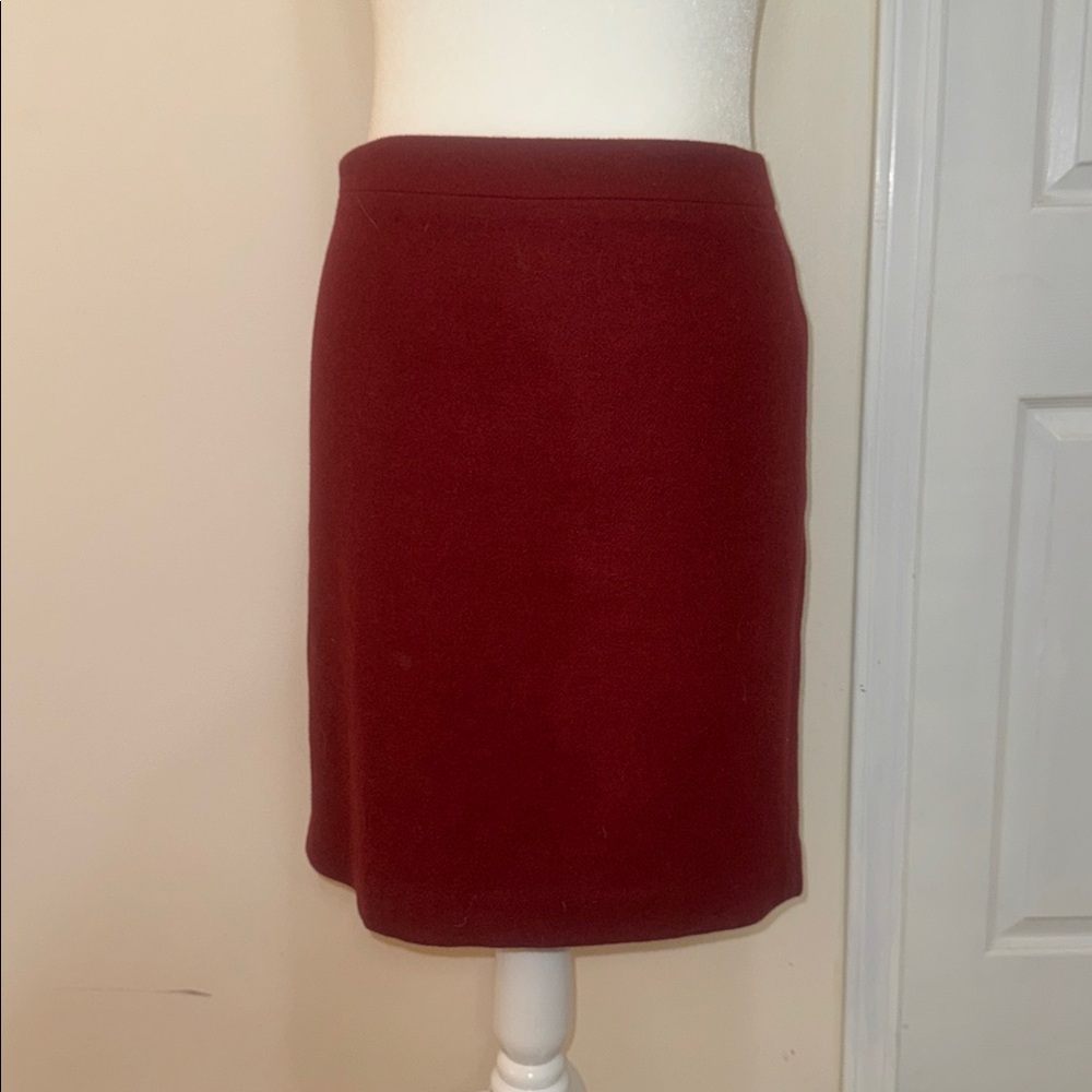 J Crew Wool Burgundy Pencil Skirt